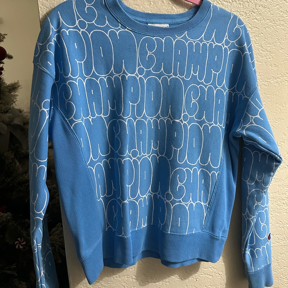 Champion Sky Blue Logo Sweatshirt